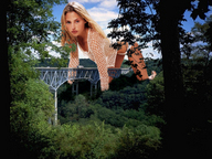 giantess collage bridge crawling truck trees countryside accasbel gulch estella