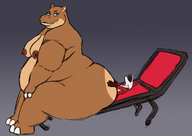 drawing furry anthro color butt penis sex butt_crush mini_giantess bbw hippo pinned kazecat no_background