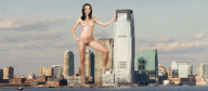 breasts giantess collage nude city brunette natalie_portman skyscrapers looking_at_viewer docop waterfront