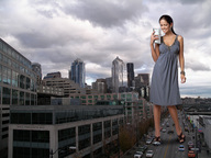 giantess collage city clothed buildings shoes wonderslug looking_down streets vehicles clouds sky clothing crushed_car carla_ossa