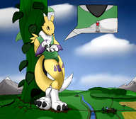 drawing landscape furry color giant bunny handheld paws river beanstalk