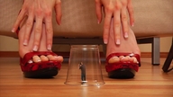crush toes barefoot blood domination shrunken_men hand entrapment cruel screen_capture video floor giantess_rachel crushed_for_groping fx
