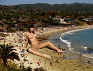 breasts giantess collage nude feet beach barefoot sand crlvr looking_at_viewer beach_goers