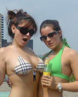 swimsuit brunette unknown_artist shrunken_men dangle photograph source_needed iced_tea