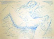 breasts gentle giantess nude lying_down shrunken_woman sketching