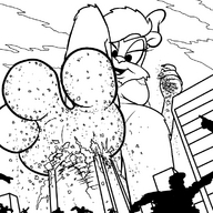 breasts drawing feet city destruction bunny toes rampage
