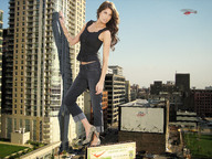 breasts giantess collage city mega clothed high_heels buildings helicopter brunette wonderslug