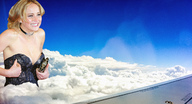 collage giga blonde cleavage smiling dress clouds choker looking_away joe117 above_clouds black_nails
