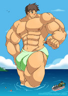drawing blushing color giant ocean underwear muscles mindloop boats cock_bulge