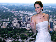 giantess city blue_eyes celebrity jennifer_lawrence middle_finger