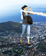 collage landscape city mega destruction clothed jets sky under_foot flip_flops urban mila_kunis mastershrinker