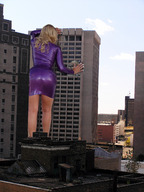 giantess collage city blonde destruction buildings wonderslug shrunken_people falling behind_view looking_in latex_outfit holly_mcguire