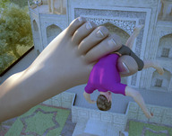 giantess barefoot aileron dangle between_toes yoga digital_render