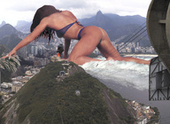 giantess collage city mega destruction beach water brunette wonderslug crawling fire waves mountains boats skyscrapers rio over_city