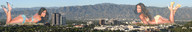 collage landscape destruction multiple_giantesses high_heels helicopter brunette wonderslug lying_down mountains giantesses looking_at_viewer twin_city_twins