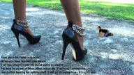 collage slave story shrunken_men leash outdoors sidewalk nightsky black_pumps