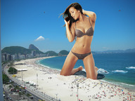 collage swimsuit beach cleavage ocean buildings helicopter brunette wonderslug kneeling looking_down sand rio_de_janeiro beach_goers