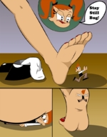 drawing crush barefoot soles domination shrunken_men running cruel underneath pinned under_foot pedicure panels stuck_to_foot