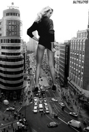 giantess collage city blonde monochrome high_heels buildings legs streets vehicles beregous ana_hickmann crushed_car behind_view