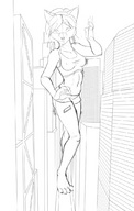 furry macro anthro city destruction canine pencil_drawing yellow07