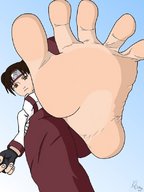 drawing barefoot soles low_angle foot_pov point_of_view imminent_crush looking_at_tiny naruto_(series)