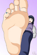 drawing barefoot soles low_angle foot_pov point_of_view imminent_crush looking_at_tiny hinata_hyuga naruto_(series)