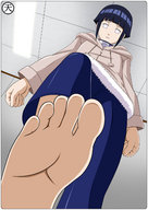 drawing barefoot soles low_angle looking_down foot_pov point_of_view from_below looking_at_viewer imminent_crush hinata_hyuga naruto_(series)