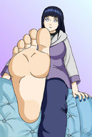drawing barefoot soles low_angle foot_pov point_of_view imminent_crush looking_at_tiny hinata_hyuga naruto_(series)