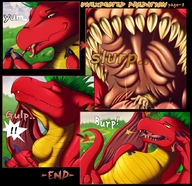 drawing vore anthro dragon color tongue giant mouth teeth licking saliva throat prey panels predator