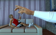 giantess city hand reaching grabbing living_room sofa boomgts digital_render