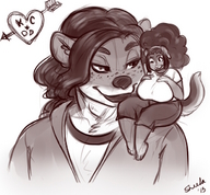 drawing gentle micro furry macro giant sheela kacey on_shoulder didi