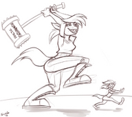 drawing micro macro fox fleeing chase sheela arctic_fox running_away vicky hammer aaren