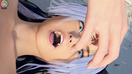 giantess nude vore small_man lying_down open_mouth dangle between_fingers wolf_girl city_street tiny_mk himeko-houkou looking_at_tiny digital_render