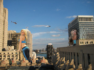 giantess collage city blonde destruction buildings helicopter wonderslug shrunken_people falling sky looking_at_viewer
