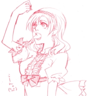 vore monochrome tongue handheld dress dangle between_fingers looking_at_tiny