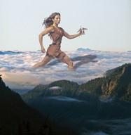 breasts giantess collage mega brunette wonderslug running mountains clouds country trees holding_airplane jessica_biel