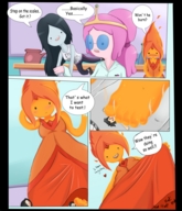 drawing barefoot sweat domination story scale under_foot experiment panels adventure_time looking_at_victim shrunken_character flame_princess marcy