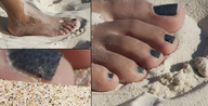 collage micro feet toes barefoot shrunken_men walking shrunken_man sand pedicure panels giantesscity