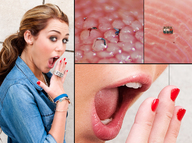 crush micro mouth finger brunette hand face shrunken_people close_up manicure rings looking_at_viewer bracelet panels miley_cyrus on_tongue giantesscity