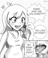 drawing vore monochrome tongue mouth licking story dangle between_fingers pinched looking_at_tiny
