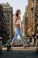 giantess collage city high_heels buildings brunette wonderslug walking shrunken_people streets vehicles new_york_city ashley_sky