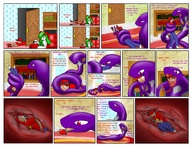 gentle pokemon vore small_man furry comic in_stomach playful entrapment livinlovindude arbok snake_women