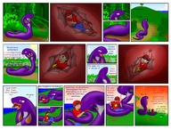 gentle pokemon vore small_man furry comic in_stomach saliva entrapment livinlovindude arbok snake_women