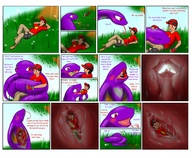gentle pokemon vore small_man furry comic in_stomach entrapment point_of_view livinlovindude arbok snake_women throat_pt