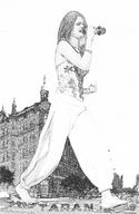 drawing giantess collage monochrome clothed barefoot buildings low_angle selena_gomez taran crushed_car