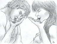 drawing giantess giant sex handheld couple shrunken_men shrunken_woman oral_sex nikko
