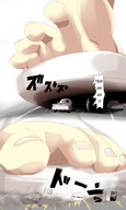 drawing giantess crush manga sandals vehicle_crush screaming_woman death_noises