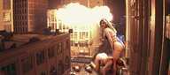 giantess collage blonde swimsuit destruction wrestling explosion night outdoors looking_at_viewer
