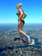 giantess collage mega blonde swimsuit destruction outdoors venomm uncaring wake_of_destruction