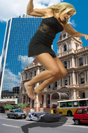 giantess collage blonde jumping vehicle_crush yelling happy_giantess